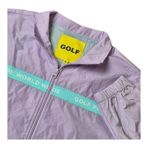 GOLF WANG Men's M Golf Pride World Wide Quilted Jacket Purple Nylon